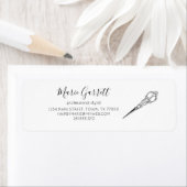 Label für Vintage Scheren-Salon-Geschäftsadresse (Insitu)