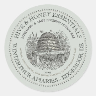 Label für Vintage Skep-Hive- und Honey-Produkte Runder Aufkleber