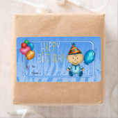 Label Kids Geschenk Tag Geburtstag Blau (Insitu)