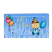 Label Kids Geschenk Tag Geburtstag Blau (Vorne)