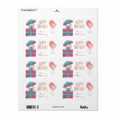 Label-Kindergeburtstag kennzeichnet Aufkleber groß (Vorne)