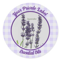 Label Lavender Gingham Private Essential Oils