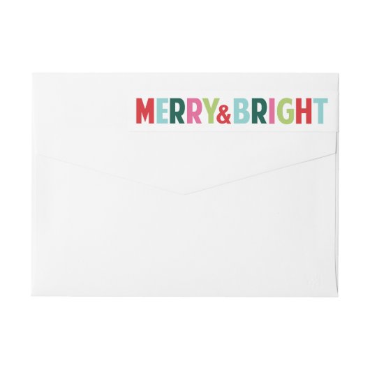 Label "Merry and Bright Holiday Wraparound Address (Rückseite)