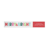 Label "Merry and Bright Holiday Wraparound Address (Person)