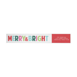 Label "Merry and Bright Holiday Wraparound Address