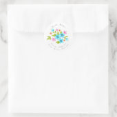 Label "Multi Colorful Watercolor Bouquet" Runder Aufkleber (Tasche)