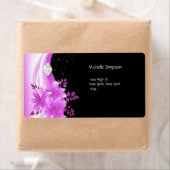 Label Pink Black Floral Diamond Jewel Address (Insitu)