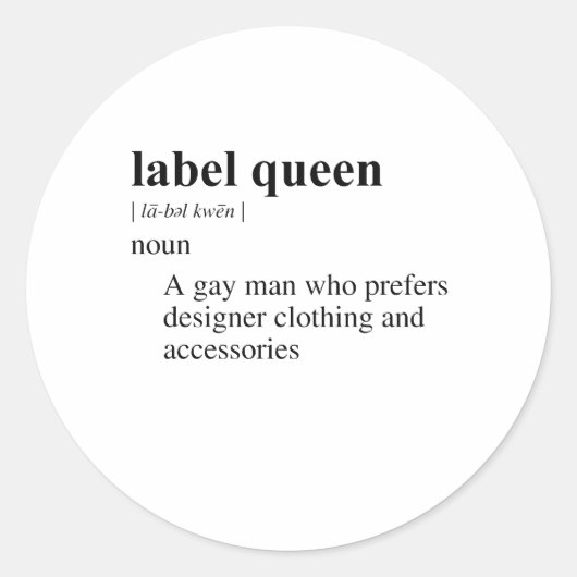 LABEL QUEEN RUNDER AUFKLEBER (Vorderseite)