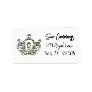 Label "Royal Crown Tiara" Adressaufkleber