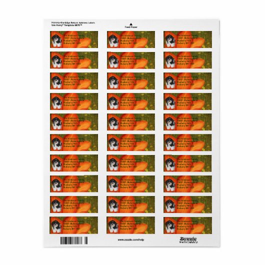 Label-Rücksendeadresse Shih Tzu & Blume (Vorne)