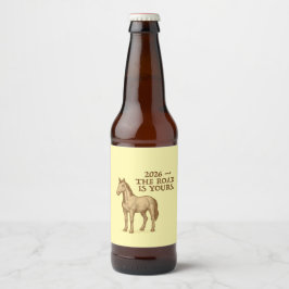 Label Sets with motivational text and horse Bierflaschenetikett