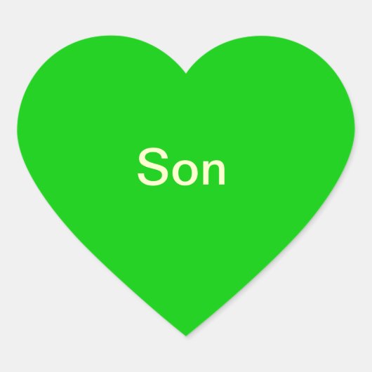 Label "Son"-Foto Herz-Aufkleber (Vorderseite)