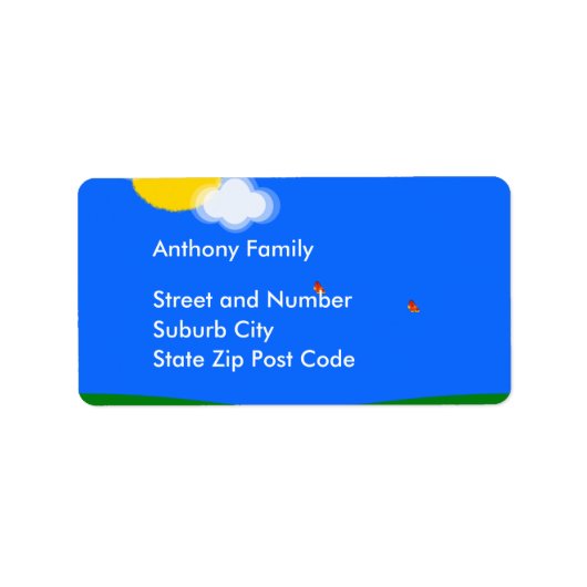 Label Sunny Day Adressaufkleber (Vorne)