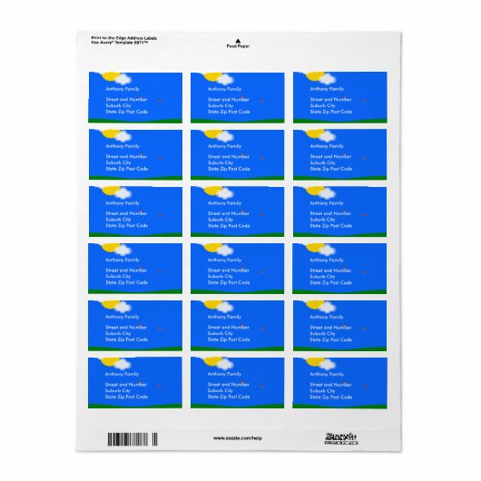 Label Sunny Day Adressaufkleber (Vorne)