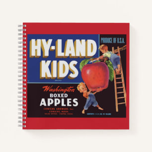 Labeldruck der Hyland Kids Washington Apples aus d Notizblock