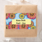 Labels der personalisierten Blumenschule (Insitu)