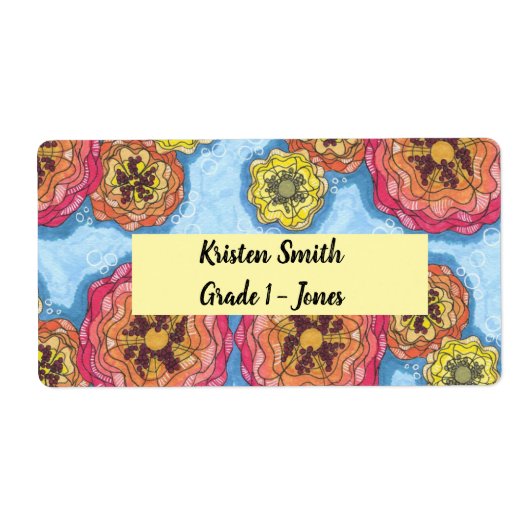 Labels der personalisierten Blumenschule (Vorne)