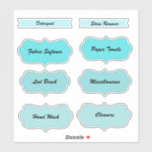 Labels der Zuhause-Organisation für den Waschsalon (Blatt)