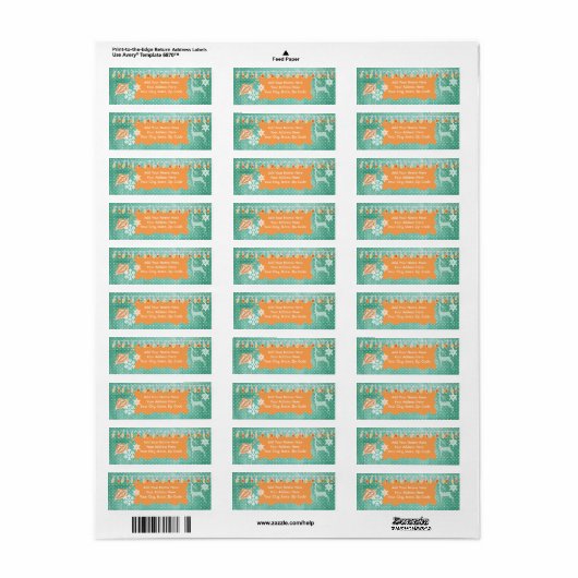 Labels für aquamarine und Orange Lights Holiday Ad (Vorne)
