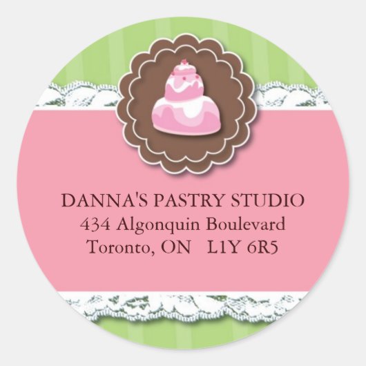 Labels für Bäckereiadressen Runder Aufkleber (Vorderseite)