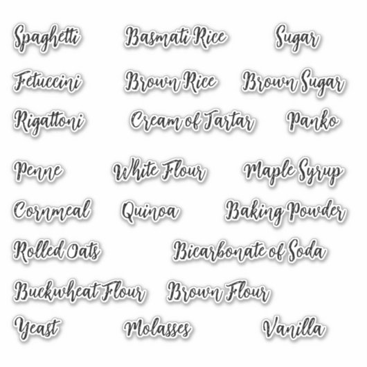 Labels für benutzerdefinierte Speicherkanister (Vorderseite)