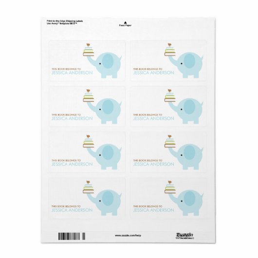 Labels für blaue Elefanten (Vorne)