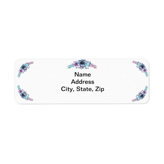 Labels für blaue und Lila Aquarellbilder (Vorne)