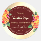 Labels für Blumenbecher und Gold-Produktverpackung Runder Aufkleber (Vorderseite)
