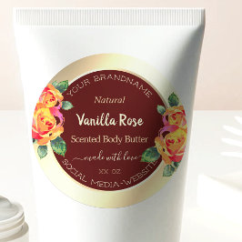 Labels für Blumenbecher und Gold-Produktverpackung Runder Aufkleber