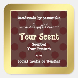 Labels für Burgundy- und Gold-Produktverpackungen  Quadratischer Aufkleber