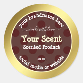 Labels für Burgundy- und Gold-Produktverpackungen  Runder Aufkleber