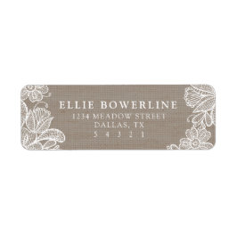 Labels für Burlap- und Spitzenadressen