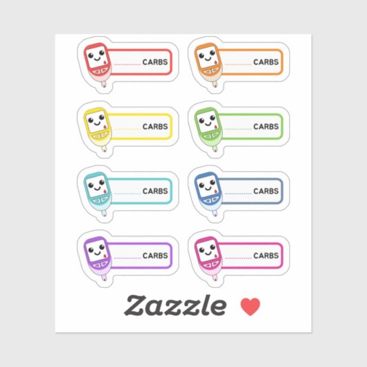 Labels für diabetische Erinnerungen mit Glucometer (Blatt)