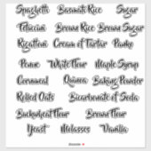 Labels für die Behälter für die Vorratsspeicherung (Blatt)