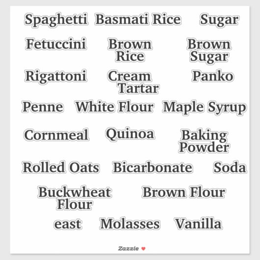 Labels für die Behälter für die Vorratsspeicherung (Blatt)