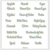 Labels für die Behälter für die Vorratsspeicherung (Blatt)