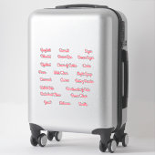 Labels für die Behälter für die Vorratsspeicherung (Koffer)