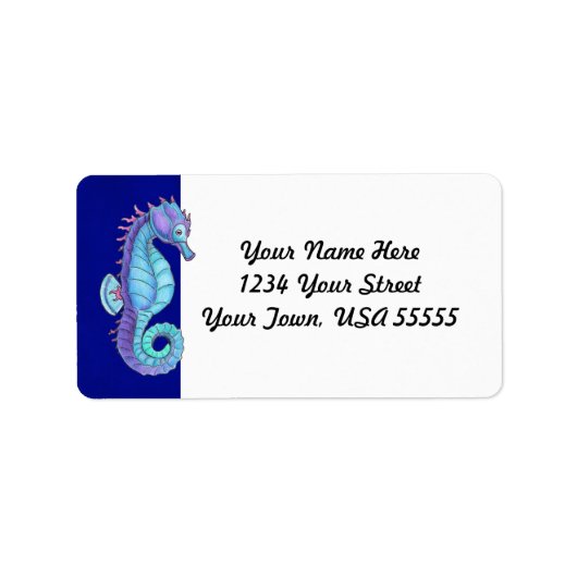 Labels für die Blue Sea Horse Adressaufkleber (Vorne)
