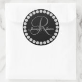Labels für die Gastgeschenk Hochzeit Diamond Monog Runder Aufkleber (Tasche)