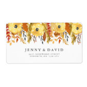 Labels für die Hochzeit im Herbst der Wasserfarben (Vorne)