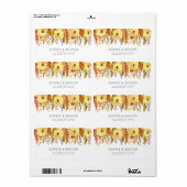 Labels für die Hochzeit im Herbst der Wasserfarben (Vorne)