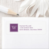 Labels für die lila Square-Monogram-Adresse (Insitu)