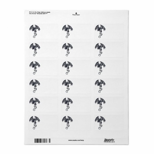 Labels für Drachen- und Schwertadressen Adressaufkleber (Vorne)