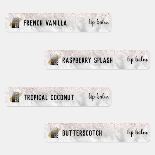 Labels für elegante Lip Balm Mascara-Logos Etiketten (Gruppe)