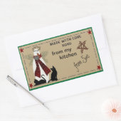 Labels für Folksy Snowman und Cats Leckerei Rechteckiger Aufkleber (Umschlag)