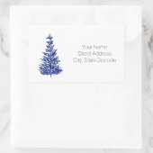 Labels für Indigo Pine Tree Rechteckiger Aufkleber (Tasche)