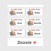 Labels für Kindergarten-Schüler (Blatt)
