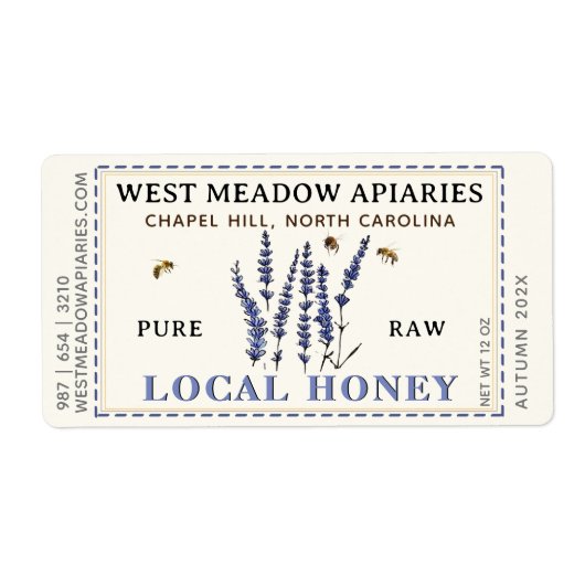 Labels für Lavendel und Bienen gestrichelt Border (Vorne)