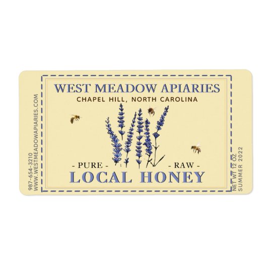 Labels für Lavendel und Bienen gestrichelt Border (Vorne)