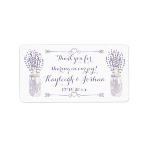 Labels für Lavendel und Spitzen-Gastgeschenk Hochz Adressaufkleber